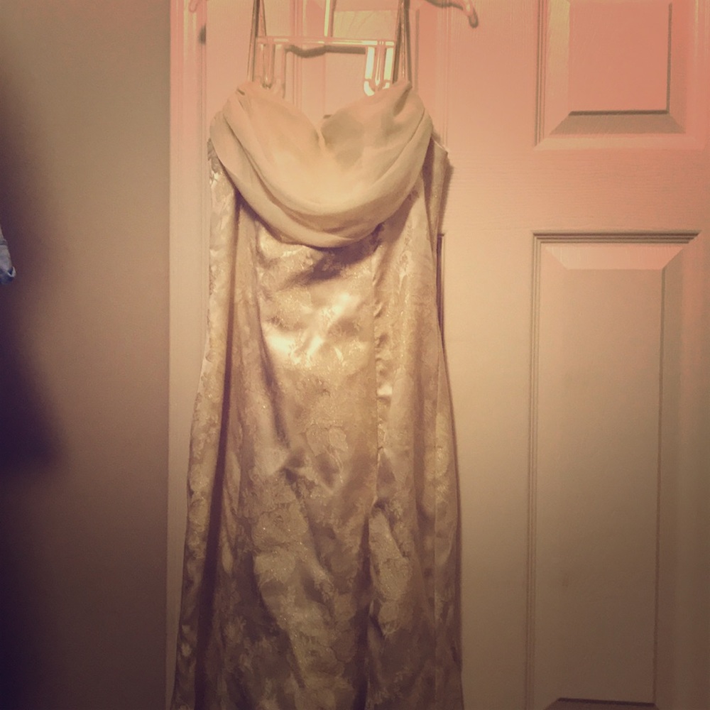 Size 5/6 Masquerade Long Formal Dress Cream/White